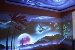 Флюрные краски.Дизайн комнаты